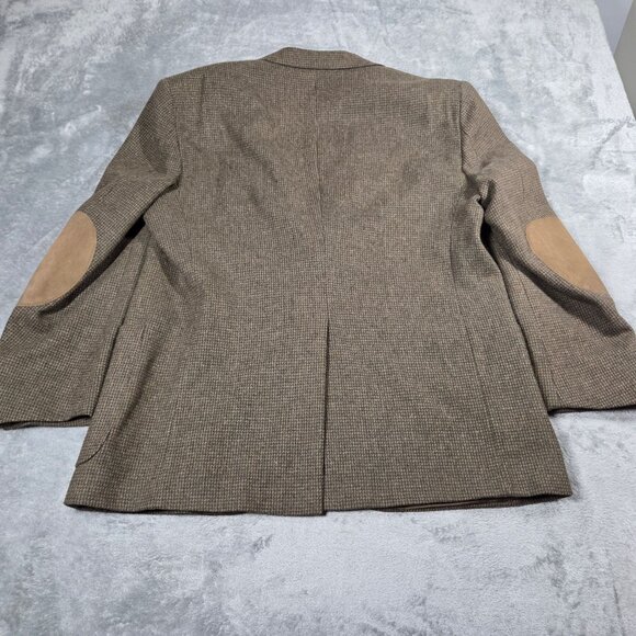 Vintage Stafford Sport Coat Mens 43R Brown Wool Tweed Elbow Patch Blazer Jacket - Picture 10 of 14
